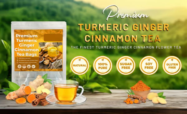🔥 100% Natural Turmeric Ginger Cinnamon Tea