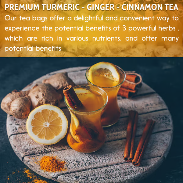 🔥 100% Natural Turmeric Ginger Cinnamon Tea