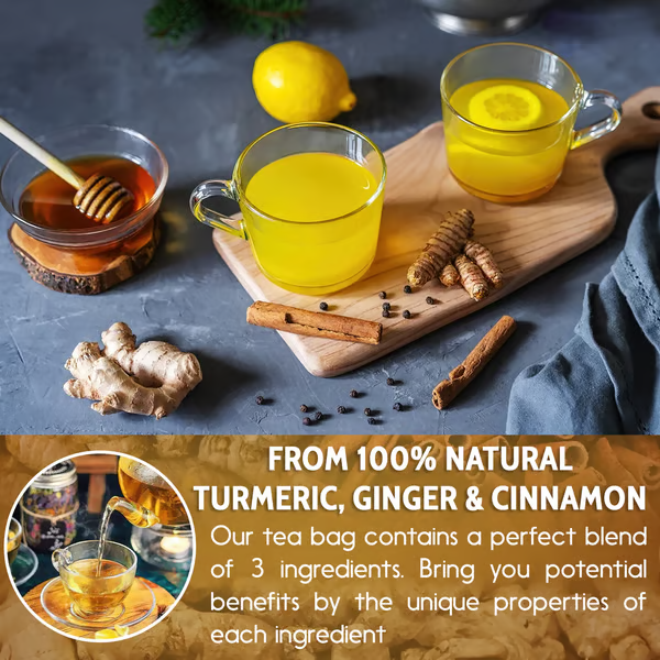 🔥 100% Natural Turmeric Ginger Cinnamon Tea