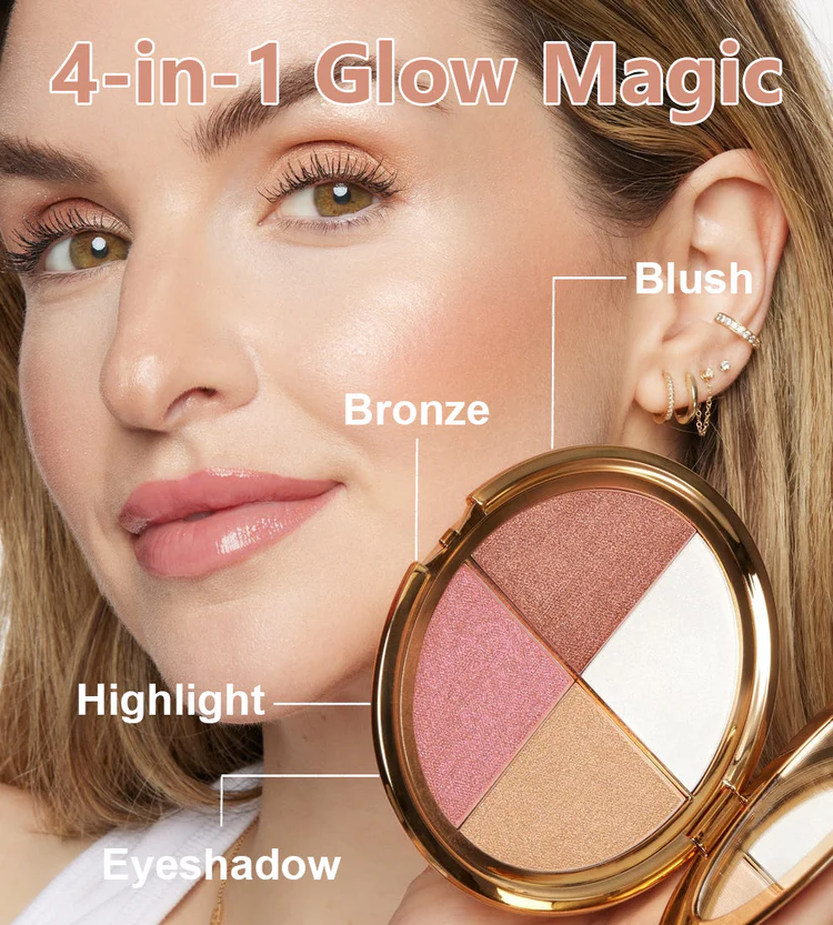 đLast 3 hours 60% offđ„eye & cheek palette - eyeshadow and highlighter make0up (with Detachable Brush)