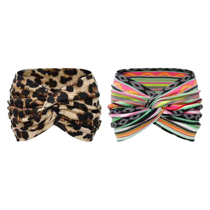 Boho Style & Paisley Print Hair Band Wide Elastic Hair Band【2PC】