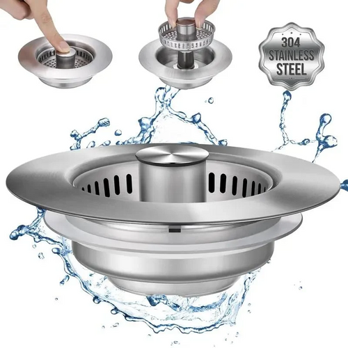 🔥LAST DAY 53% OFF-Upgraded 3 in 1 Kitchen Sink Drain Strainer