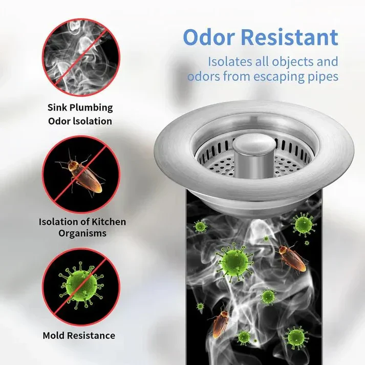🔥LAST DAY 53% OFF-Upgraded 3 in 1 Kitchen Sink Drain Strainer