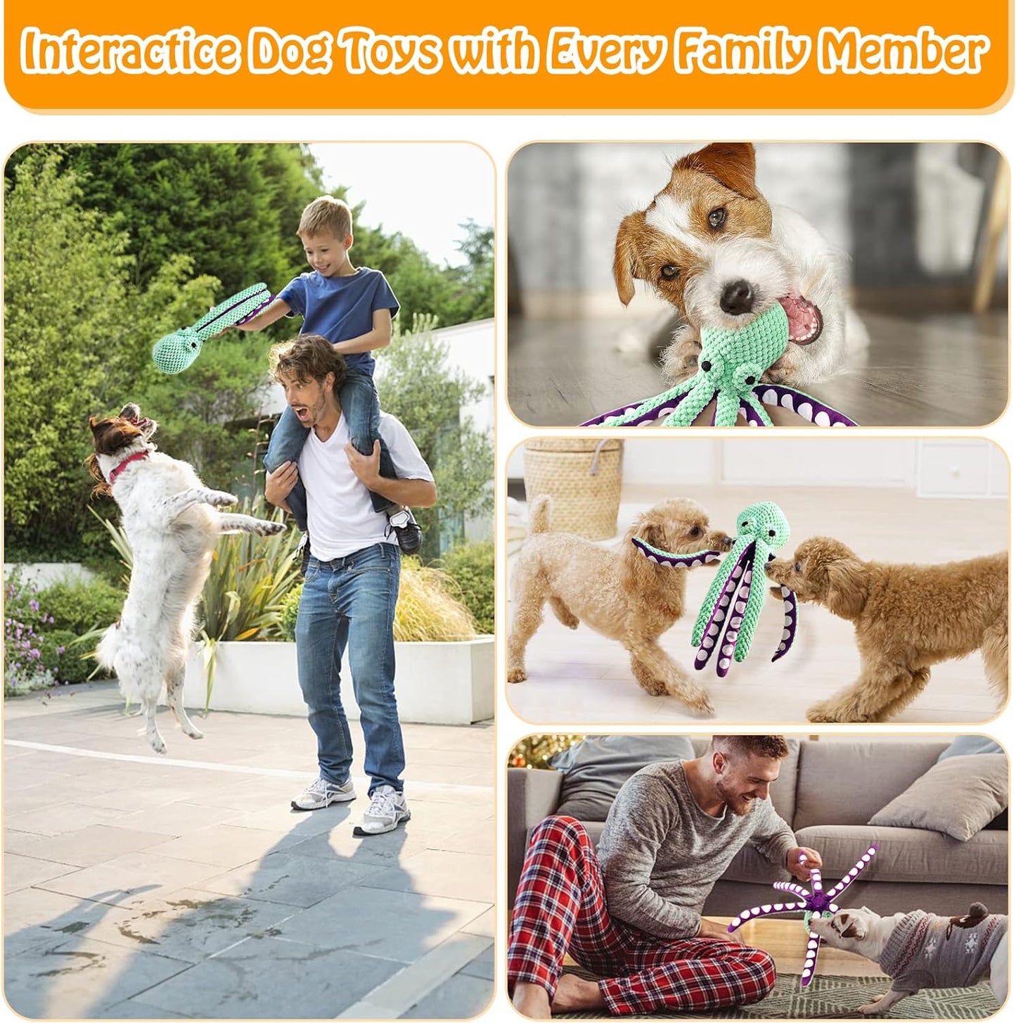 Durable Chew Toy for Dogs – Squeaky, Safe & Cleans Teeth